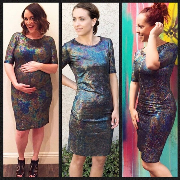 Elegant Rainbow Julia LuLaRoe Dress - Picture 2 of 8